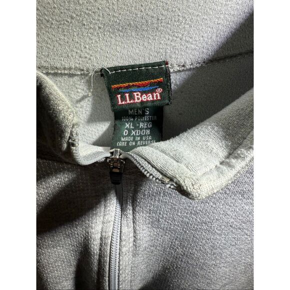 Vintage LL Bean 1/4 Zip Pullover Mens XL Reg Athletic Fit Gray Active USA Made - Picture 3 of 3